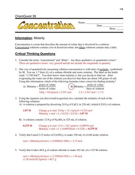 Page 79 and 80: 79 <b>ChemQuest</b> 27 Name: _____ Page 81 and 82: 81 8. . Chemquest 25 answer key